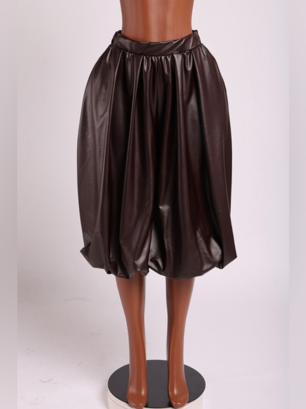 Faux Leather Bubble Shorts - Sleek Faux Leather Style